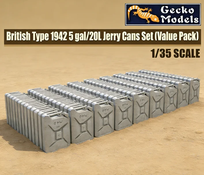 Набор для сборки модели Gecko 35GM0158, масштаб 1/35, тип 1942, 5 галлонов/20 л, набор канистр (эконом-пакет)
Набор для сборки модели Gecko 35GM0158, масштаб 1/35, тип 1942, 5 галлонов/20 л, набор канистр (эконом-пакет)