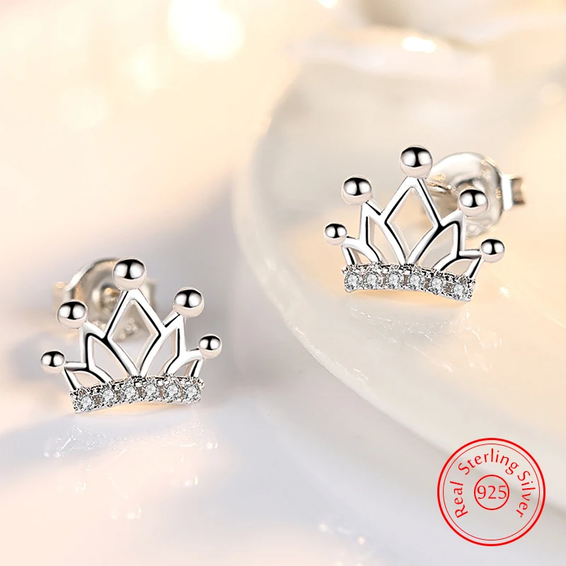 Gift Women's 925 Sterling Silver Crystal Zircon Jewelry Fashion New Crown Stud Earrings XY0275
Gift Women's 925 Sterling Silver Crystal Zircon Jewelry Fashion New Crown Stud Earrings XY0275