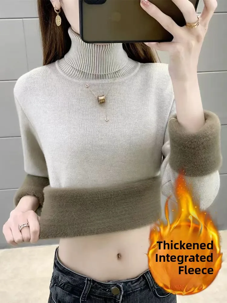 Women's Thiened Fce Lined High Collar Knitted Sweater Autumn Winter Warm Base Layer irt Straight Cut Commute Sle
Women's Thiened Fce Lined High Collar Knitted Sweater Autumn Winter Warm Base Layer irt Straight Cut Commute Sle