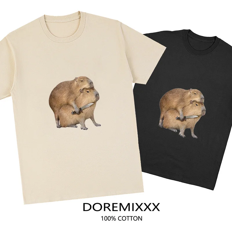 Capybaras Killer Men женская одежда Y2k модные повседневные свободные хлопковые футболки с круглым вырезом Мужская забавная футболка
Capybaras Killer Men женская одежда Y2k модные повседневные свободные хлопковые футболки с круглым вырезом Мужская забавная футболка
