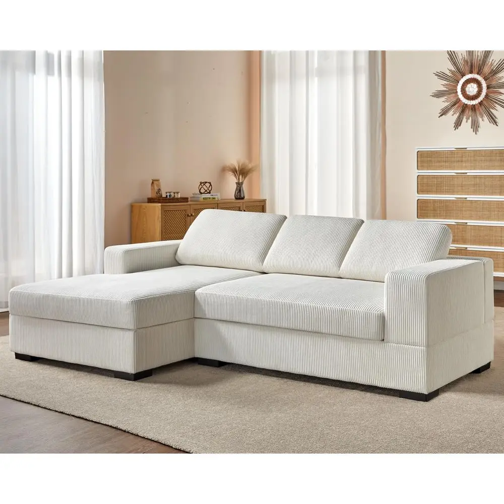 96 LShaped Sectional Sofa with Chaise, Wood Frame Construction, Spring Support Seating, Corduroy Upholstered Couch for Living R
96 LShaped Sectional Sofa with Chaise, Wood Frame Construction, Spring Support Seating, Corduroy Upholstered Couch for Living R