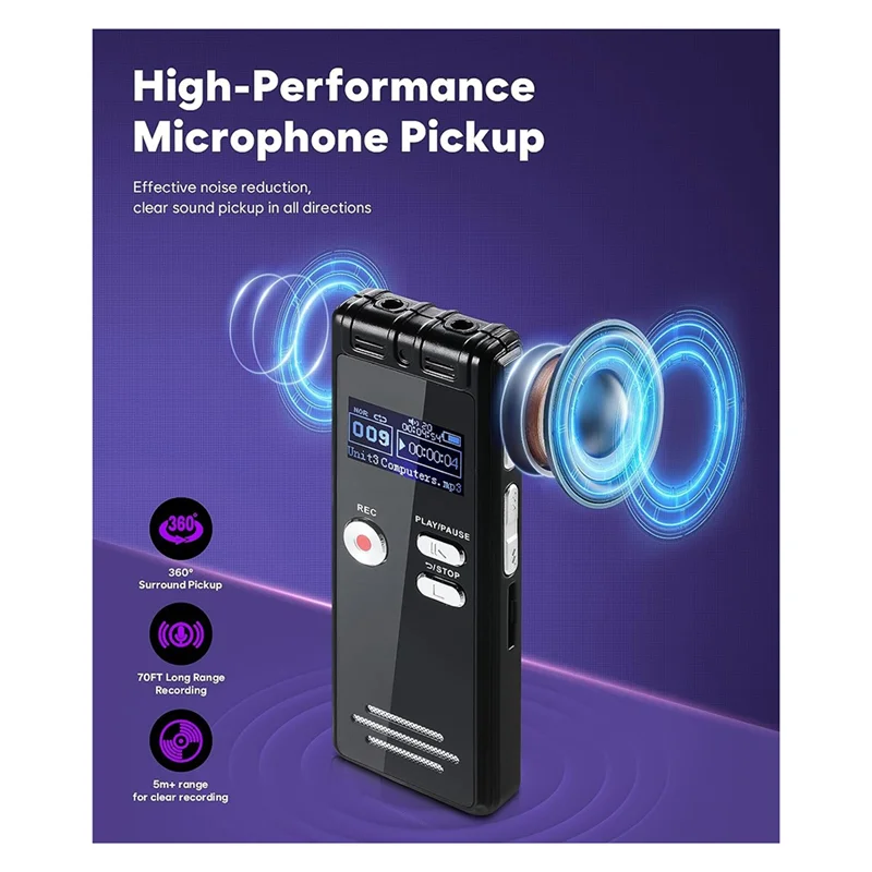 CJSD-64GB цифровой голосовой рекордер с воспроизведением - 3072Kpbs HD двойной микрофонный магнитофон для интервью/сстречений/класса
CJSD-64GB цифровой голосовой рекордер с воспроизведением - 3072Kpbs HD двойной микрофонный магнитофон для интервью/сстречений/класса