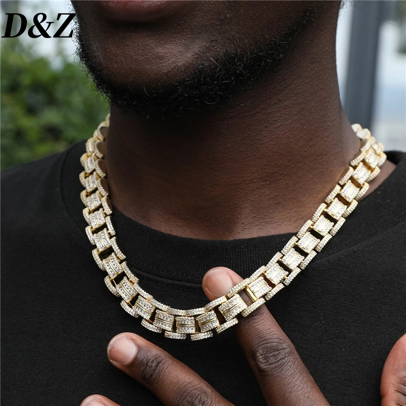 D&Z Hip Pop 13MM Width Full Diamond Strap Necklace Gold-Plated Bling Iced Out Micro Zircon Rapper Charm Jewelry For Men Gift
D&Z Hip Pop 13MM Width Full Diamond Strap Necklace Gold-Plated Bling Iced Out Micro Zircon Rapper Charm Jewelry For Men Gift