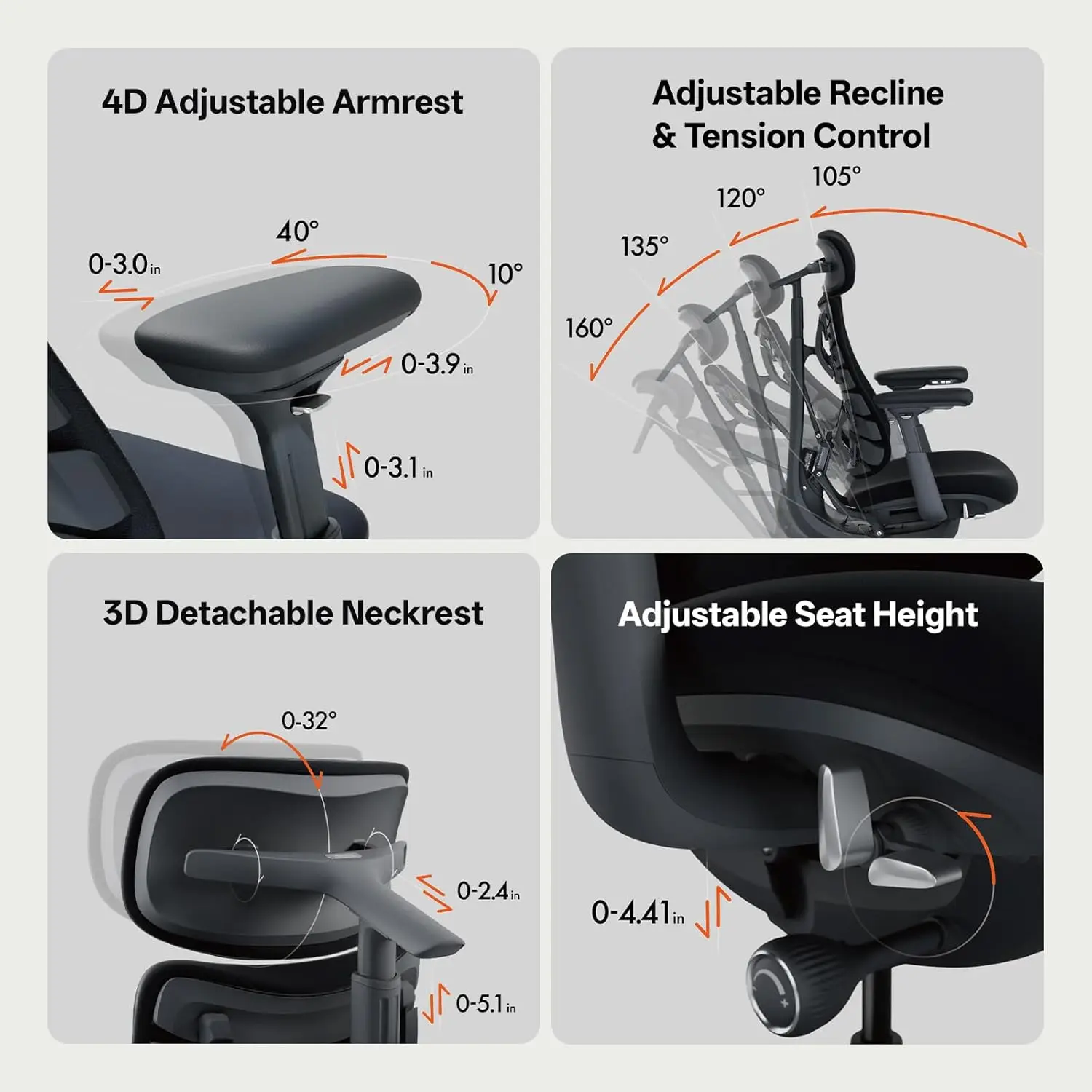 Ergonomic Office Chair with Footrest – Adjustable Lumbar, 160° Recline, Spine Relief, Black+48cm
Ergonomic Office Chair with Footrest – Adjustable Lumbar, 160° Recline, Spine Relief, Black+48cm