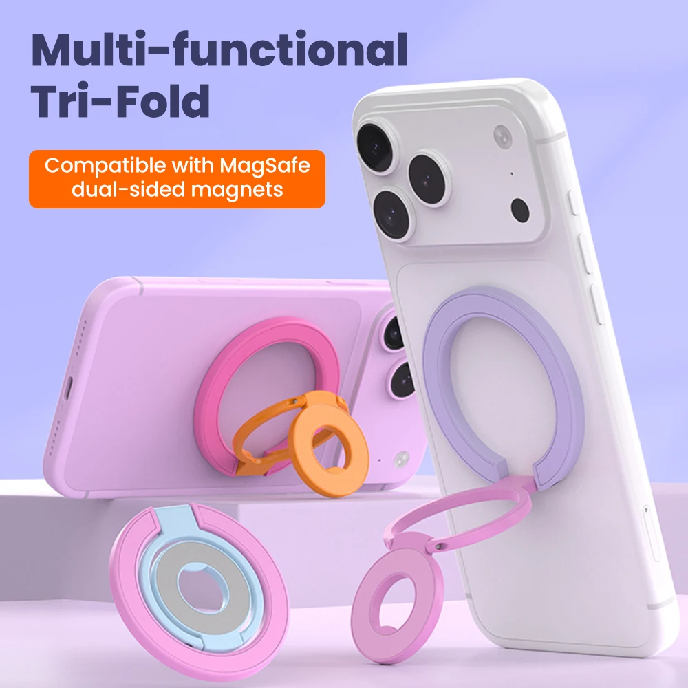 Double Sided Color-Matching Folding Magnetic Clip Ring Stand 360° Rotating Metal Stand Double-Sided Magnetic Phone Stand
Double Sided Color-Matching Folding Magnetic Clip Ring Stand 360° Rotating Metal Stand Double-Sided Magnetic Phone Stand