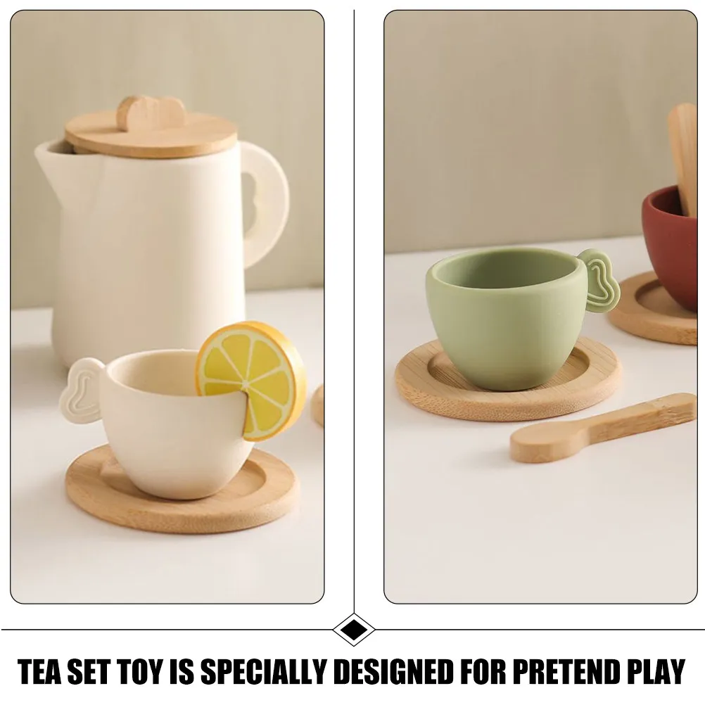 1Set Afternoon Tea Pretend Playset Safe Silicone Wood Teapot Teacup Tray Role Tea Time Party Set
1Set Afternoon Tea Pretend Playset Safe Silicone Wood Teapot Teacup Tray Role Tea Time Party Set