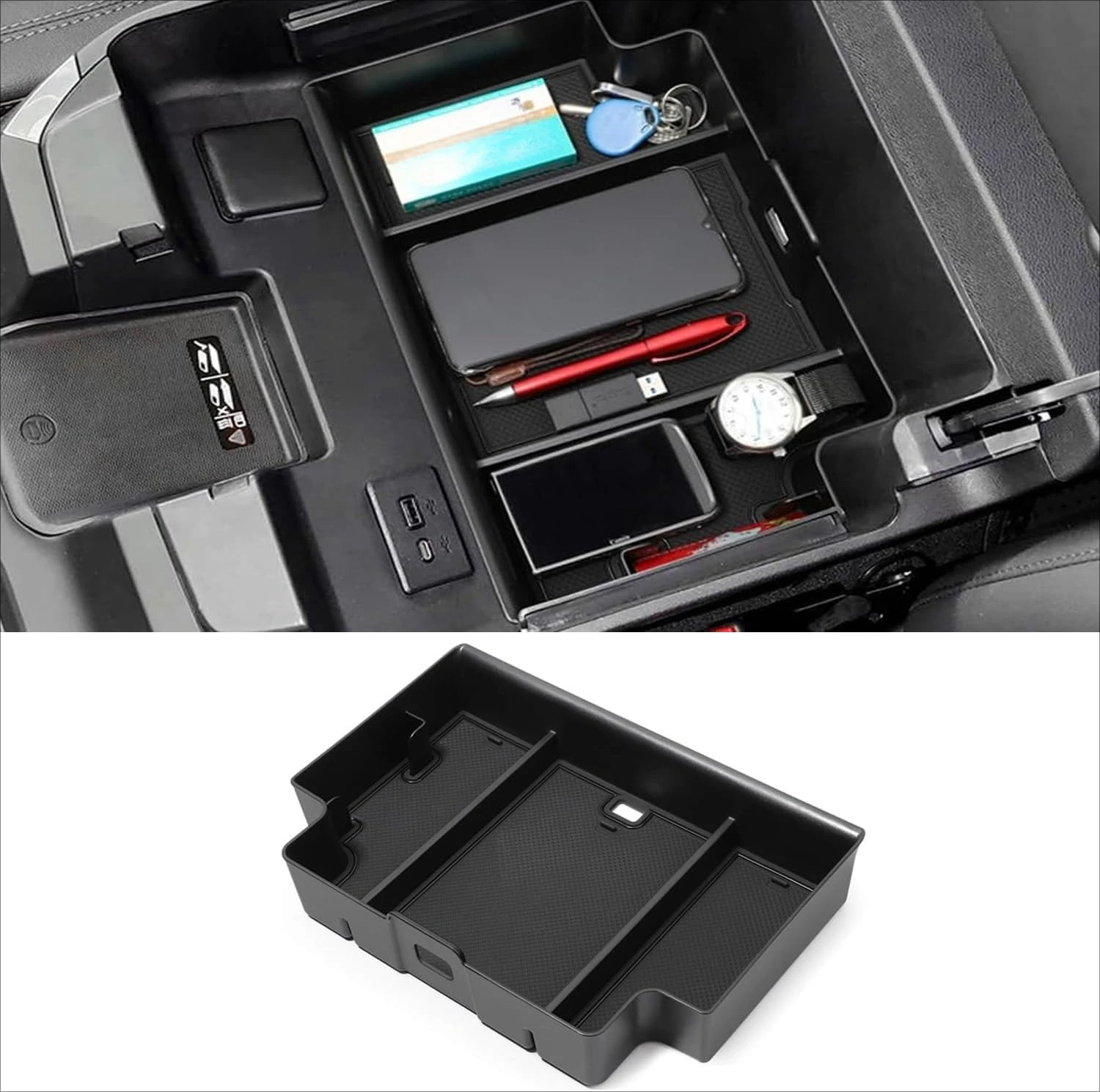 TACOBRO Center Console Organizer Tray For 2022-2024 GMC Sierra Chevy Silverado 1500 2024 Silverado Sierra 2500HD 3500HD Car Tray
TACOBRO Center Console Organizer Tray For 2022-2024 GMC Sierra Chevy Silverado 1500 2024 Silverado Sierra 2500HD 3500HD Car Tray