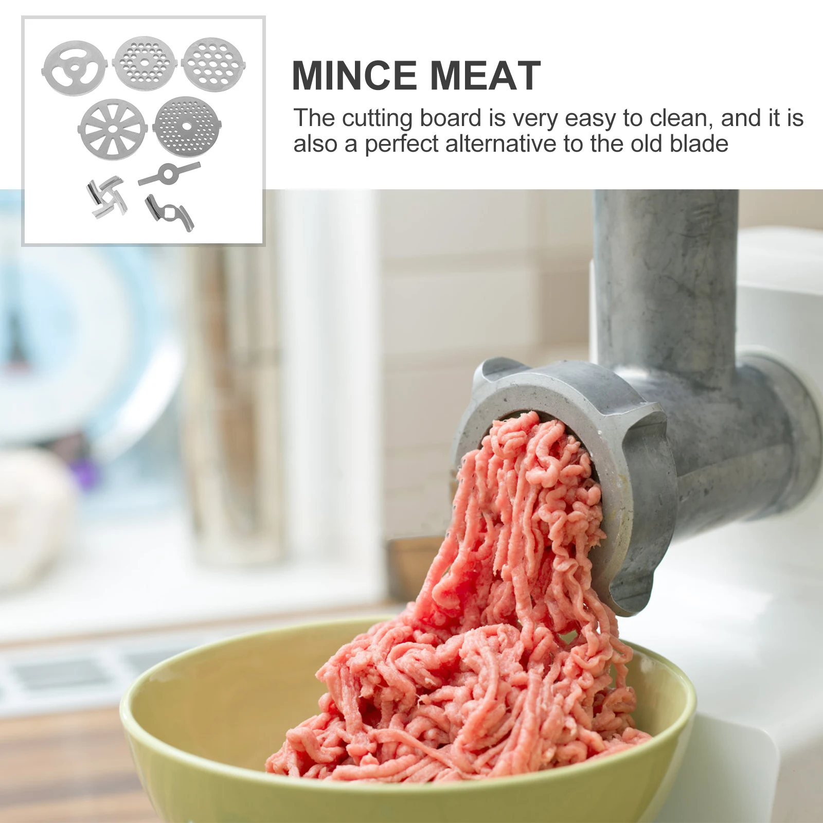 8 Pcs Meat Grinder Accessories Stainless Steel Plates Blade Attachments Easy Clean Cutting Tools with Hole for Kitchen
8 Pcs Meat Grinder Accessories Stainless Steel Plates Blade Attachments Easy Clean Cutting Tools with Hole for Kitchen