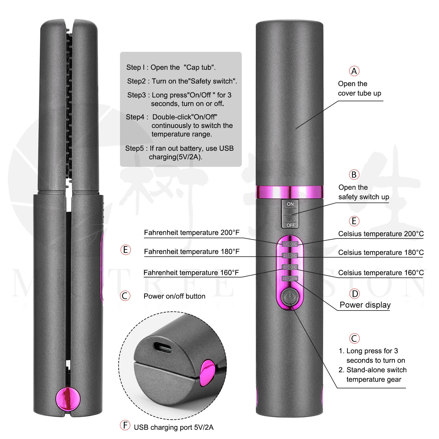 USB Hair Straightening Brush Straightener Brush Straightening Styler Hair Curler
USB Hair Straightening Brush Straightener Brush Straightening Styler Hair Curler