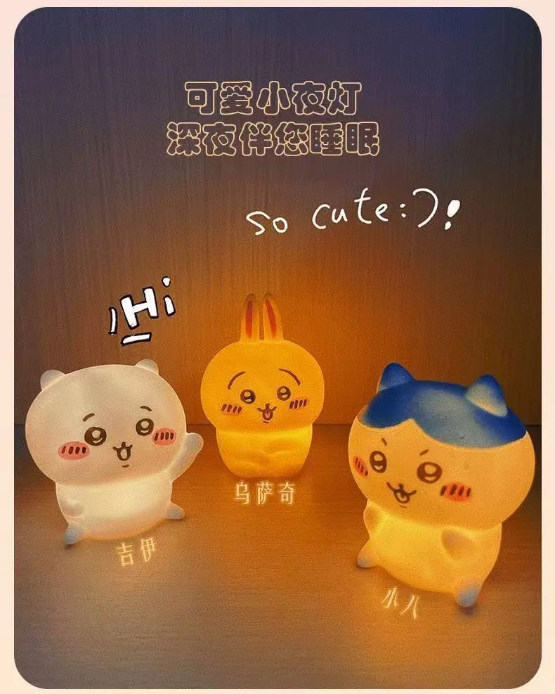 Chiikawa милый ночник фигурки Usagi Hachiware Ji Yi мультяшная лампа виниловый декор стола мягкое свечение подарок для спальни Коллекционная игрушка
Chiikawa милый ночник фигурки Usagi Hachiware Ji Yi мультяшная лампа виниловый декор стола мягкое свечение подарок для спальни Коллекционная игрушка