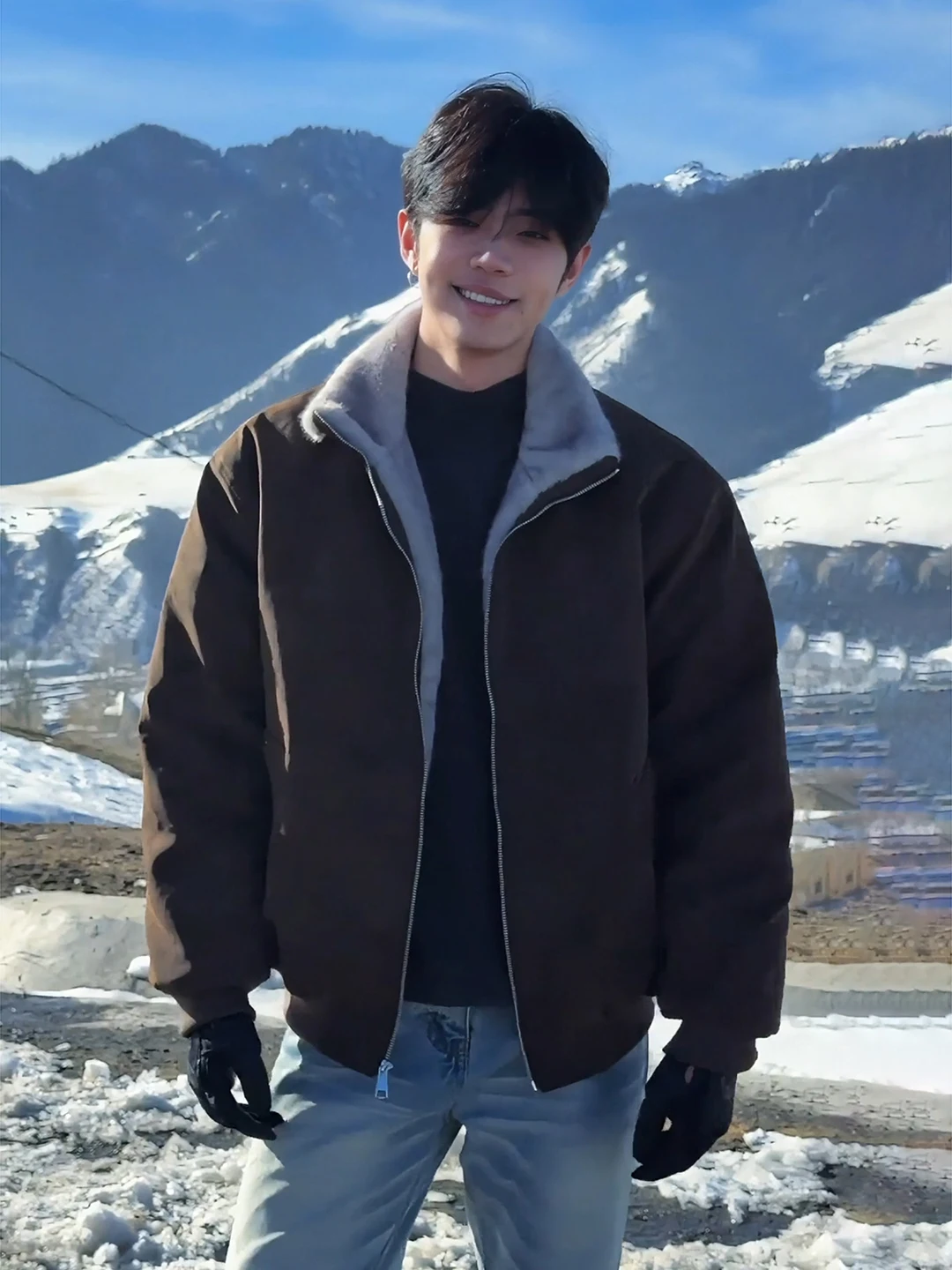 Deep Brown ort Collar Men's Cotton Jaet Winter Thiened Faux Fur Lined American Dyed Leather Coat Warm Youth Faion
Deep Brown ort Collar Men's Cotton Jaet Winter Thiened Faux Fur Lined American Dyed Leather Coat Warm Youth Faion