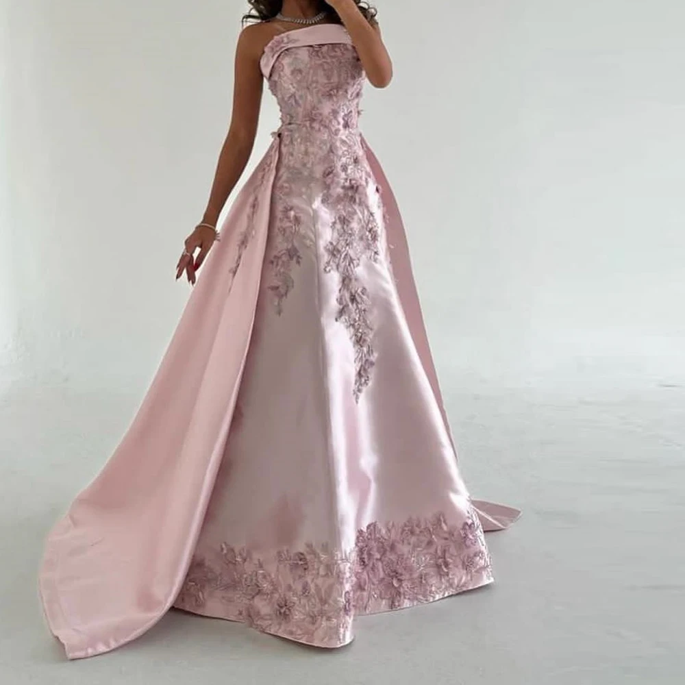 Exquisite Panel Train Appliques Embroidery Satin Evening Dresses Fashion A-Line Floor Length Strapless Sleeveless Party Dress
Exquisite Panel Train Appliques Embroidery Satin Evening Dresses Fashion A-Line Floor Length Strapless Sleeveless Party Dress