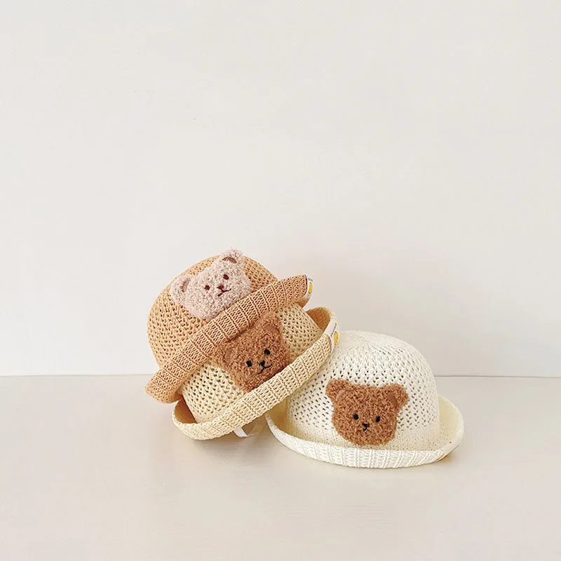 Cute Bear Baby Bucket Hat Summer Kids Sun Hat Breathable Girls Straw Hat Boys Fishman Hat Children Panama Caps
Cute Bear Baby Bucket Hat Summer Kids Sun Hat Breathable Girls Straw Hat Boys Fishman Hat Children Panama Caps
