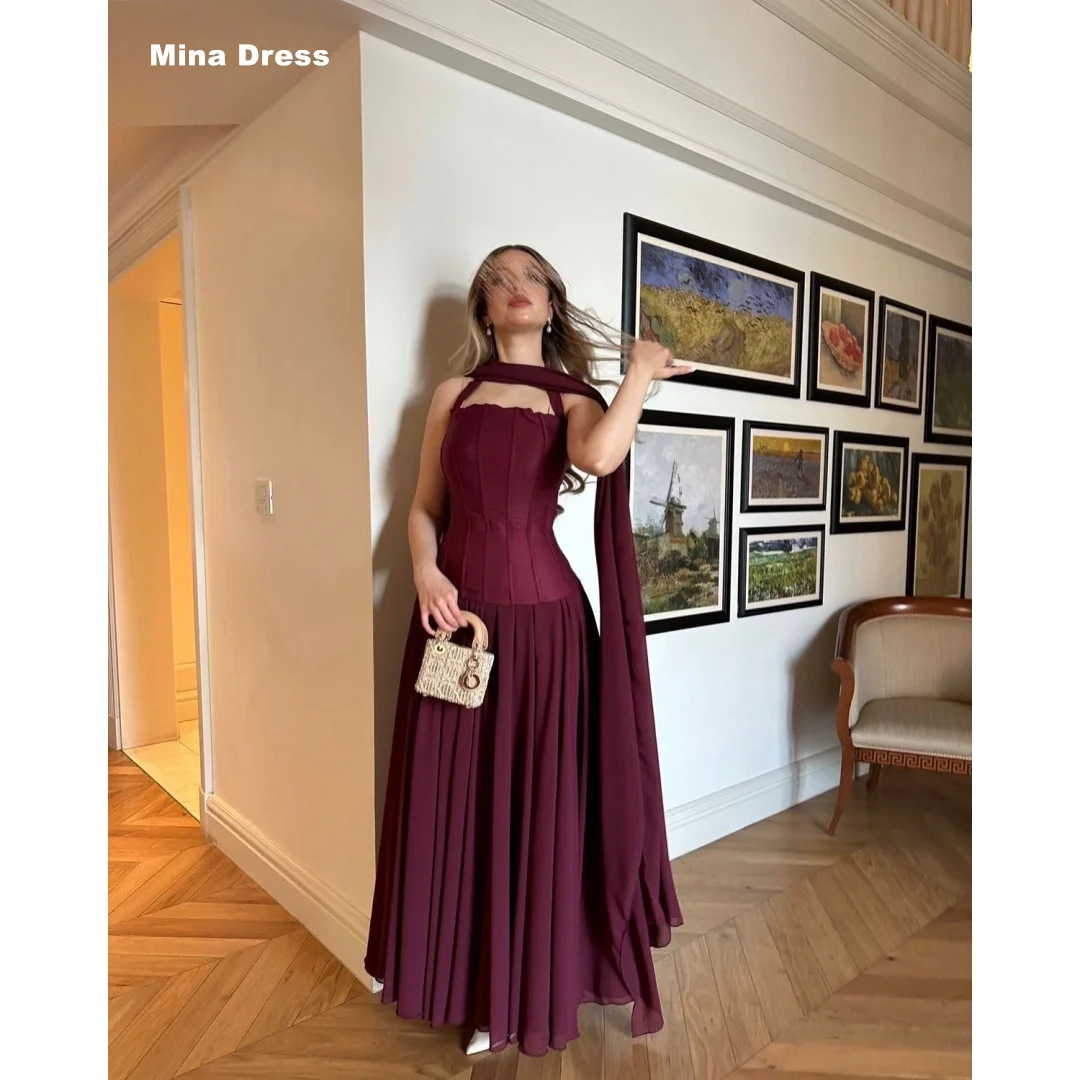 Mina Customized Wine Red Elegant Party Dresses for Special Occasions Pleated Sleeveless Luxurious Evening Dresses Brands Dress
Mina Customized Wine Red Elegant Party Dresses for Special Occasions Pleated Sleeveless Luxurious Evening Dresses Brands Dress
