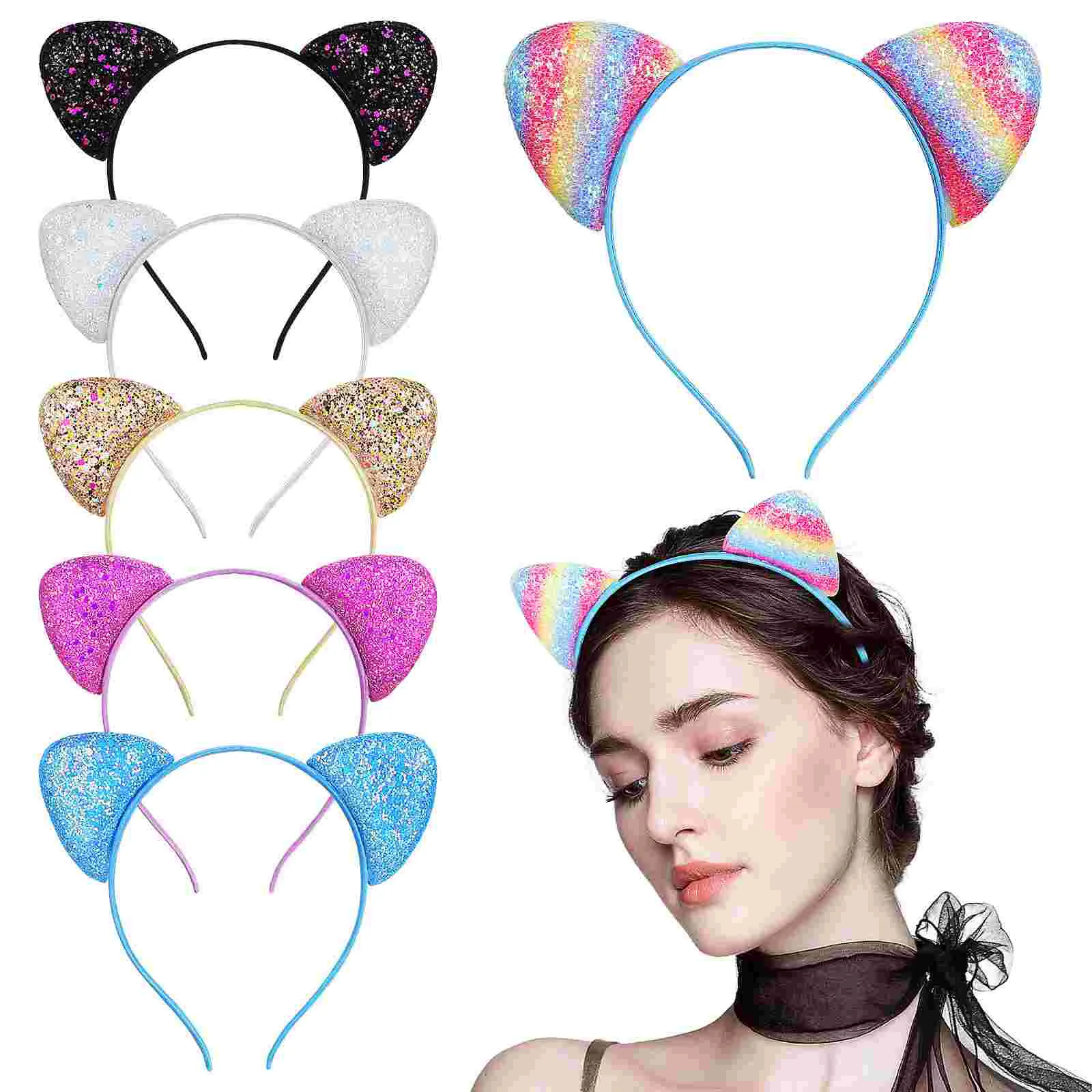 6 Pcs Headbands Cat Ears Hairband Sequins Shiny Headwear Artificial Christmas Party Decorations
6 Pcs Headbands Cat Ears Hairband Sequins Shiny Headwear Artificial Christmas Party Decorations