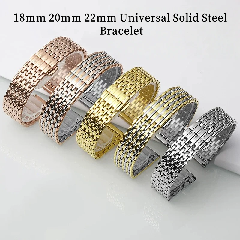 18mm 20mm 22mm Universal Fine Quality Solid Stainless Steel Watch Strap Bracelet With Deloyant Watch Buckle Fit For All Watch
18mm 20mm 22mm Universal Fine Quality Solid Stainless Steel Watch Strap Bracelet With Deloyant Watch Buckle Fit For All Watch