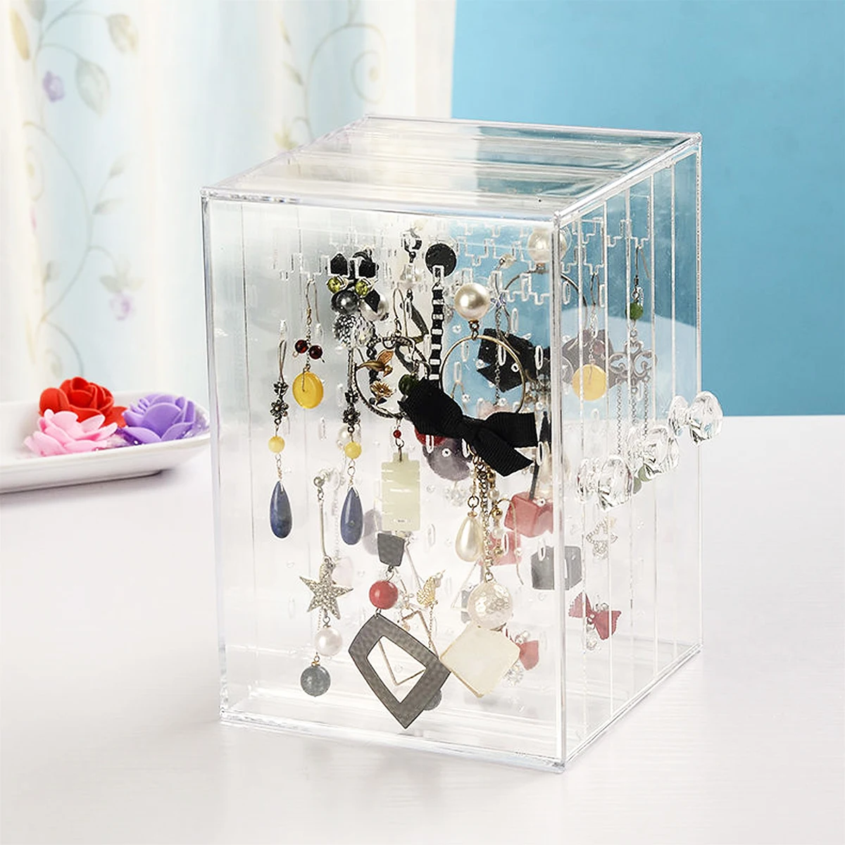 Earring Storage Box Transparent Jewelry Holder Closet Display Stand ganizer Piercing Accessories Container Dustproof Design
Earring Storage Box Transparent Jewelry Holder Closet Display Stand ganizer Piercing Accessories Container Dustproof Design