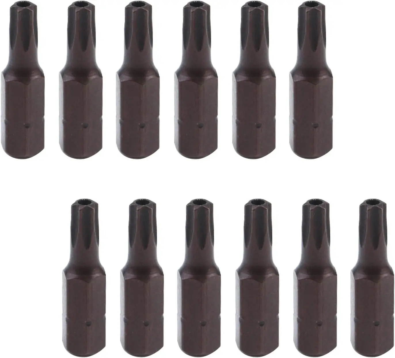 12-Pack T25 Torx Security Bits, 1/4-Inch Hex Shank, S2 Steel, 1-Inch Long
12-Pack T25 Torx Security Bits, 1/4-Inch Hex Shank, S2 Steel, 1-Inch Long