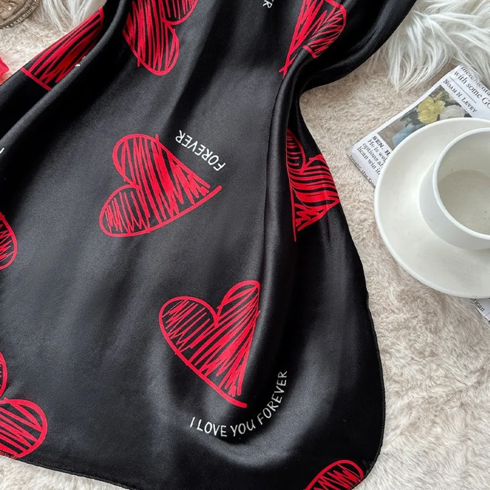 Trendy V Neck Women's Sleepwear Dresses Backless Satin Nightdress Mini Red Heart Nightgown Lingerie for Women
Trendy V Neck Women's Sleepwear Dresses Backless Satin Nightdress Mini Red Heart Nightgown Lingerie for Women