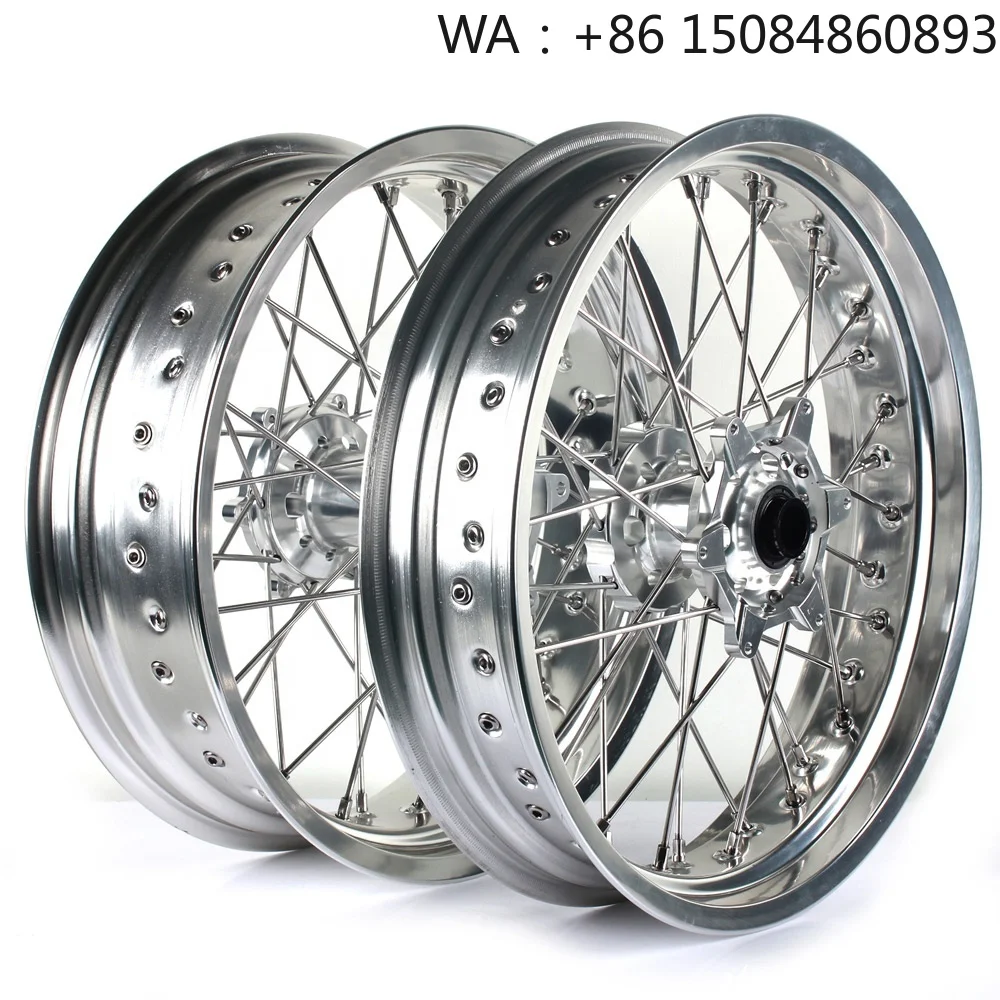 6061-T6 aluminum alloy aerospace material, motorcycle parts, 17 Inch Supermoto Spoke Wheel Rims, Off-road Motocross Dual Sport M
6061-T6 aluminum alloy aerospace material, motorcycle parts, 17 Inch Supermoto Spoke Wheel Rims, Off-road Motocross Dual Sport M