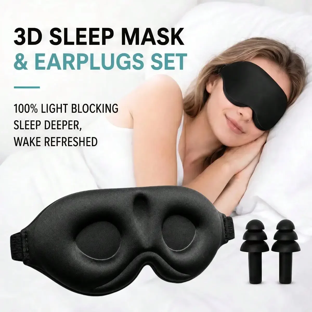 3D Sleep Eye Mask with Earplugs Full Blackout Soft Breathable Unisex for Deep Sleep Travel Airplane Nap Night Shift Home
3D Sleep Eye Mask with Earplugs Full Blackout Soft Breathable Unisex for Deep Sleep Travel Airplane Nap Night Shift Home