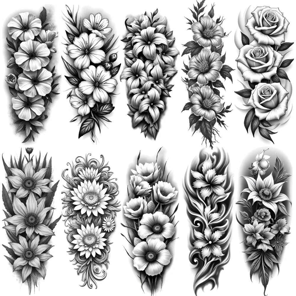 12pcs Temporary Tattoo Flower Patterns Waterproof Long-lasting Body Stickers Blossom Illustration Stem Elements For Arms Male
12pcs Temporary Tattoo Flower Patterns Waterproof Long-lasting Body Stickers Blossom Illustration Stem Elements For Arms Male