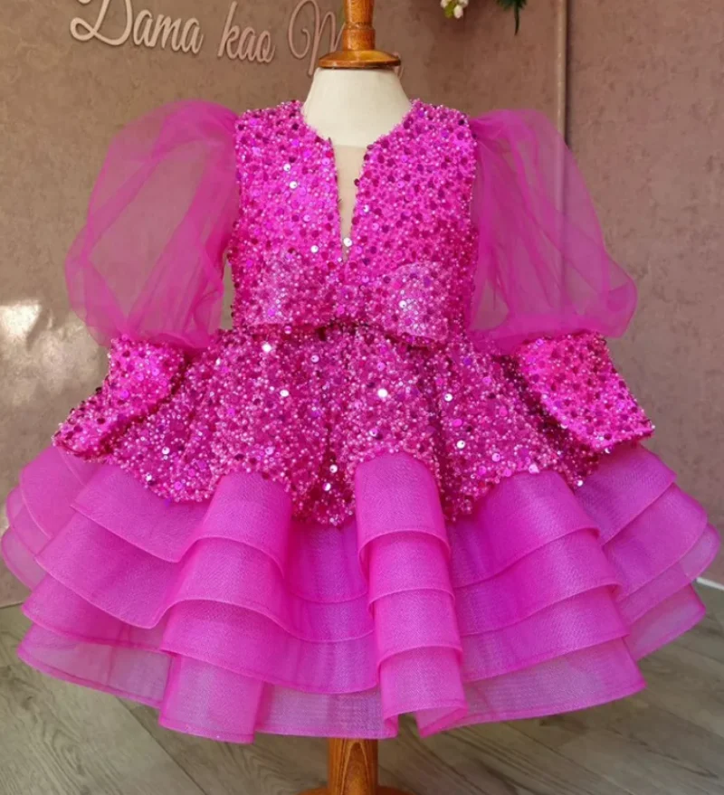 Real New Girls Dresses with Long Puff Sleeve Princess V-neck Luxury Flower Girl Dress Banquet Carnival Performance Clothing
Real New Girls Dresses with Long Puff Sleeve Princess V-neck Luxury Flower Girl Dress Banquet Carnival Performance Clothing