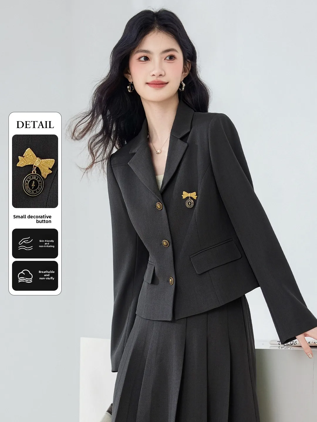 Ele ey ort Suit Jaet for Women Casual Sle Button Closure Polyester Fiber Straight Cut Spring New Arrival
Ele ey ort Suit Jaet for Women Casual Sle Button Closure Polyester Fiber Straight Cut Spring New Arrival