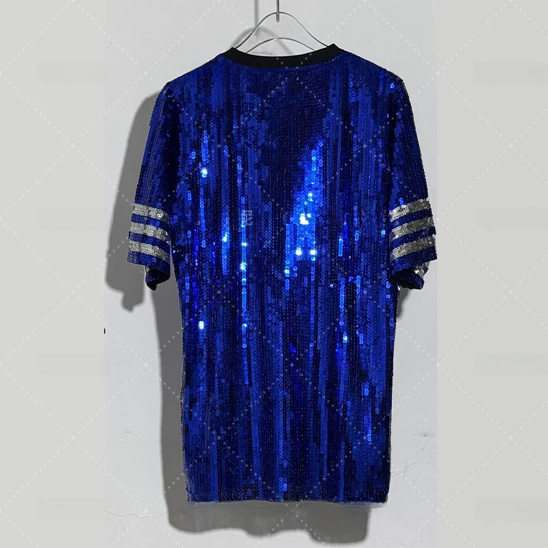 Faionable Свободная женская футболка ort Sve Dr Blue Star Print Удобный повседневный топ средней длины для поездок на работу 
Faionable Свободная женская футболка ort Sve Dr Blue Star Print Удобный повседневный топ средней длины для поездок на работу