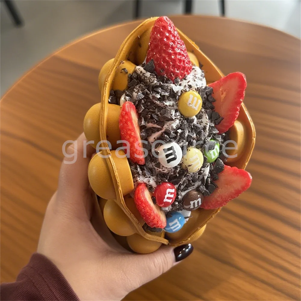 Fluffy Bubble Waffle Model with Chocolate Chips Strawberry Slices Cream Soft Dessert Display Props Miniature Gift Snack Truck
Fluffy Bubble Waffle Model with Chocolate Chips Strawberry Slices Cream Soft Dessert Display Props Miniature Gift Snack Truck