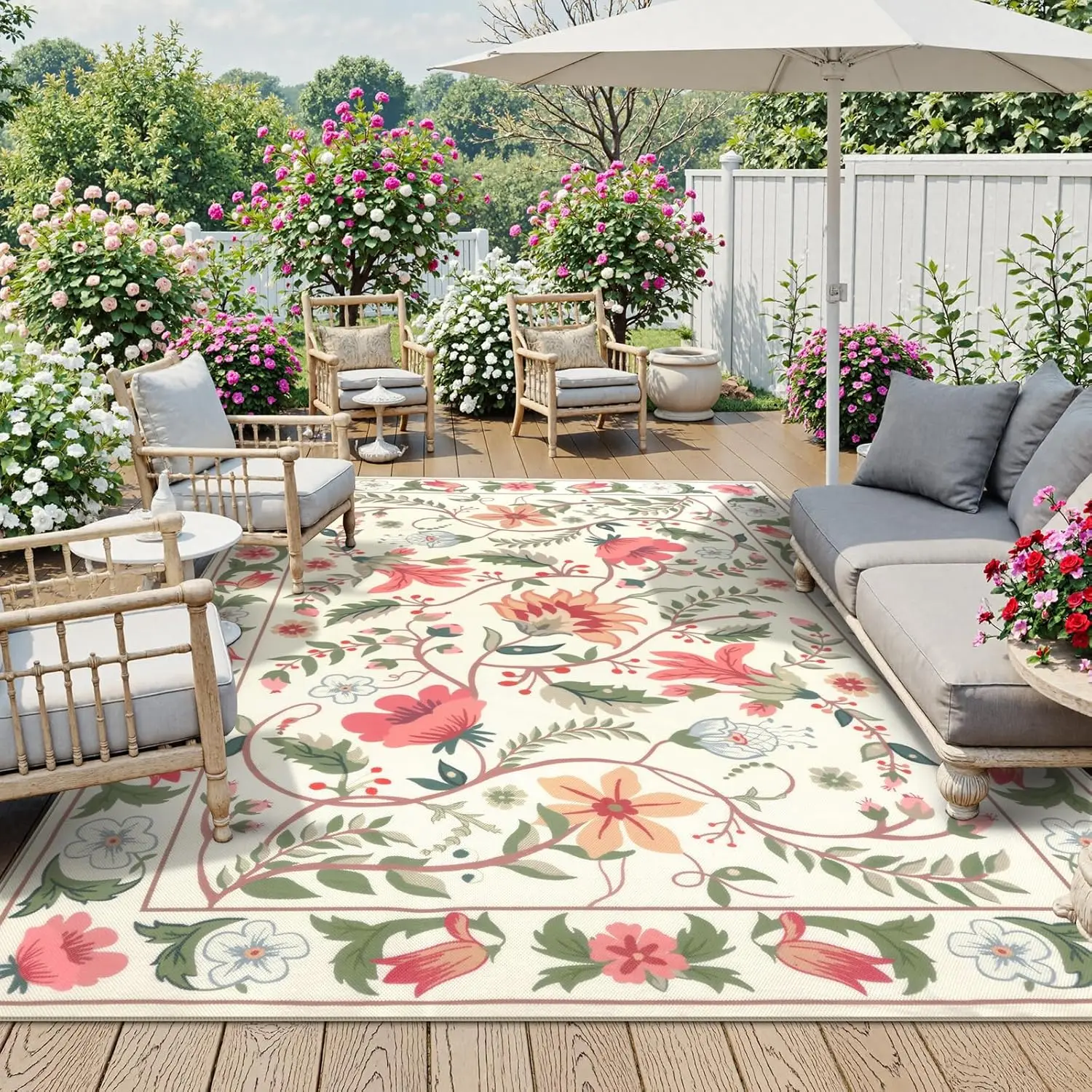 Indoor Outdoor Area Rug 8x10 ft, Large Floral Patio Rugs for RV Camping Outside, Washable Living Room Mat Non Slip, Breathabl
Indoor Outdoor Area Rug 8x10 ft, Large Floral Patio Rugs for RV Camping Outside, Washable Living Room Mat Non Slip, Breathabl