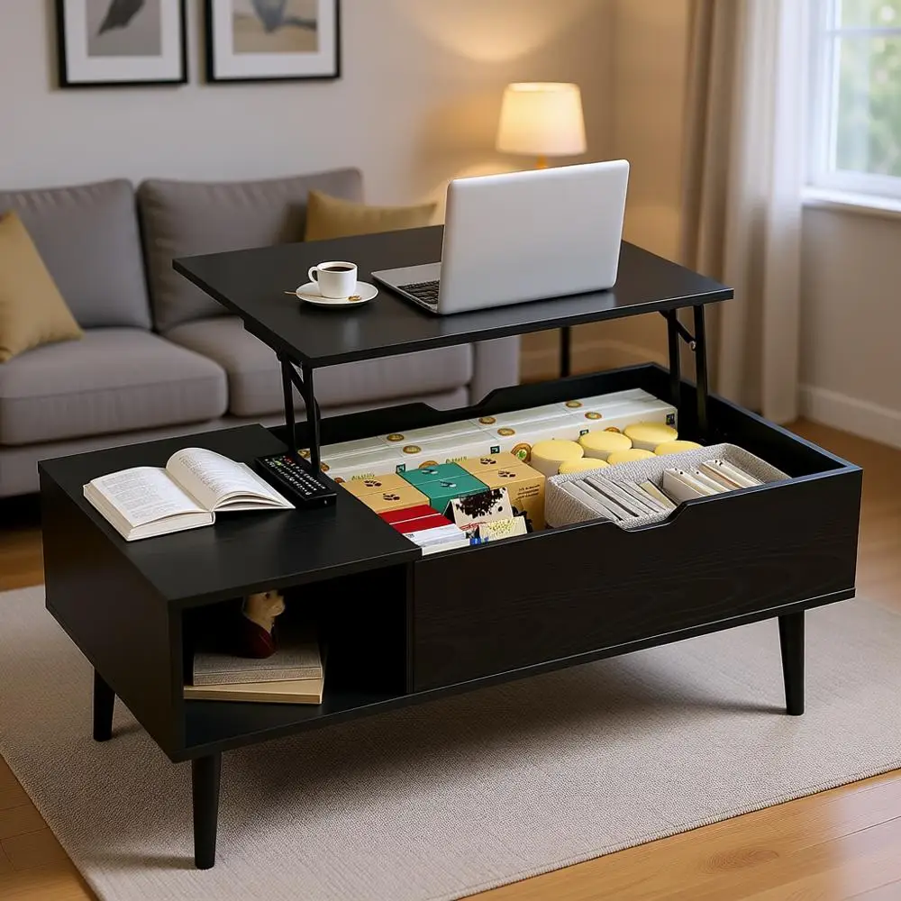 Журнальный столик с местом для хранения, деревянный журнальный столик для гостиной, со скрытым отделением и открытой полкой, компактный центральный столик, B
Журнальный столик с местом для хранения, деревянный журнальный столик для гостиной, со скрытым отделением и открытой полкой, компактный центральный столик, B