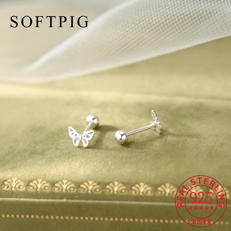 SOFTPIG Real 925 Sterling Silver Piercing Screw Bead Mini Butterfly Stud Earrings for Women Fine Jewelry Animal Accessories
SOFTPIG Real 925 Sterling Silver Piercing Screw Bead Mini Butterfly Stud Earrings for Women Fine Jewelry Animal Accessories