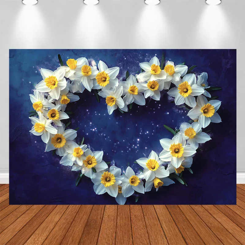 LS Blue Photography Background Heart Shaped White Yellow Flower Decorations Adult Kids Portrait Photo Backdrop Studio
LS Blue Photography Background Heart Shaped White Yellow Flower Decorations Adult Kids Portrait Photo Backdrop Studio
