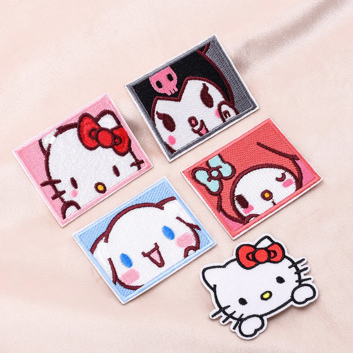 Cartoo Hello Kitty Kuromi Melody Cinnamon Self-adhesive Applique For Child Clothes Iron on Embroidery Patches T-shirt Coat Decor
Cartoo Hello Kitty Kuromi Melody Cinnamon Self-adhesive Applique For Child Clothes Iron on Embroidery Patches T-shirt Coat Decor