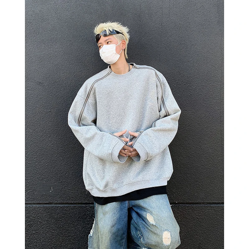 Woman American Retro Zip Design Crewneck Sweatshirt Spring Autumn Casual Streetwear Pullover Tops Hip Hop Style Unisex T Shirt
Woman American Retro Zip Design Crewneck Sweatshirt Spring Autumn Casual Streetwear Pullover Tops Hip Hop Style Unisex T Shirt