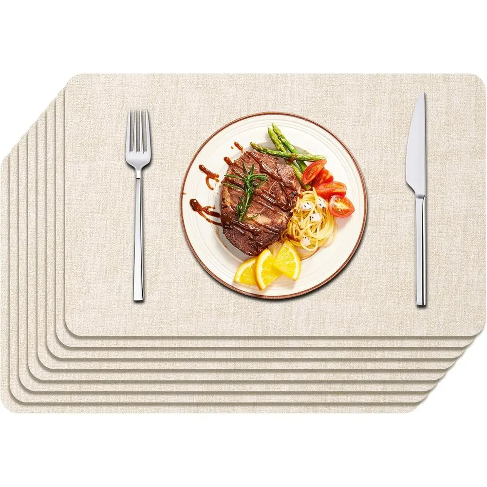 aux Leather Placemats Set o 8 – Waterproo, Wipe Clean, Heat Resistant, Non-Slip Dining Table Mats or Indoor & Outdoor Use, 17”×1
aux Leather Placemats Set o 8 – Waterproo, Wipe Clean, Heat Resistant, Non-Slip Dining Table Mats or Indoor & Outdoor Use, 17”×1