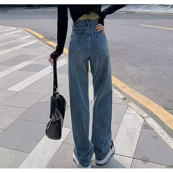 High Waist Wide Leg Straight Cut Jeans Women's Spring Summer Thin New Small Size Drapey Pants Casual Deep Color Cotton Blend
High Waist Wide Leg Straight Cut Jeans Women's Spring Summer Thin New Small Size Drapey Pants Casual Deep Color Cotton Blend