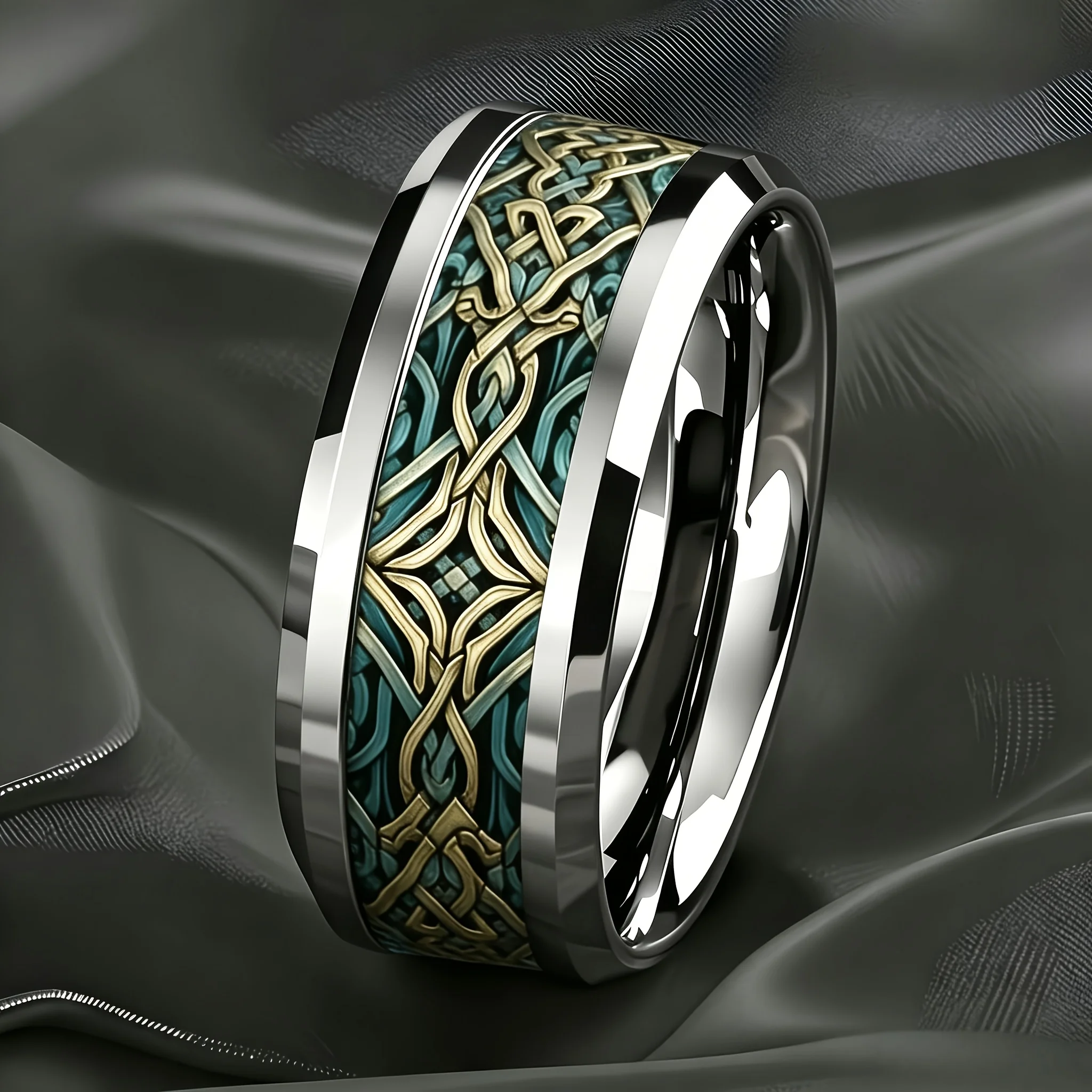 Vintage Viking Stainless Steel Celtic Knot Ring Green and Golden Celtic Woven Totem Rings For Men Women Retro Amulet Jewelry
Vintage Viking Stainless Steel Celtic Knot Ring Green and Golden Celtic Woven Totem Rings For Men Women Retro Amulet Jewelry