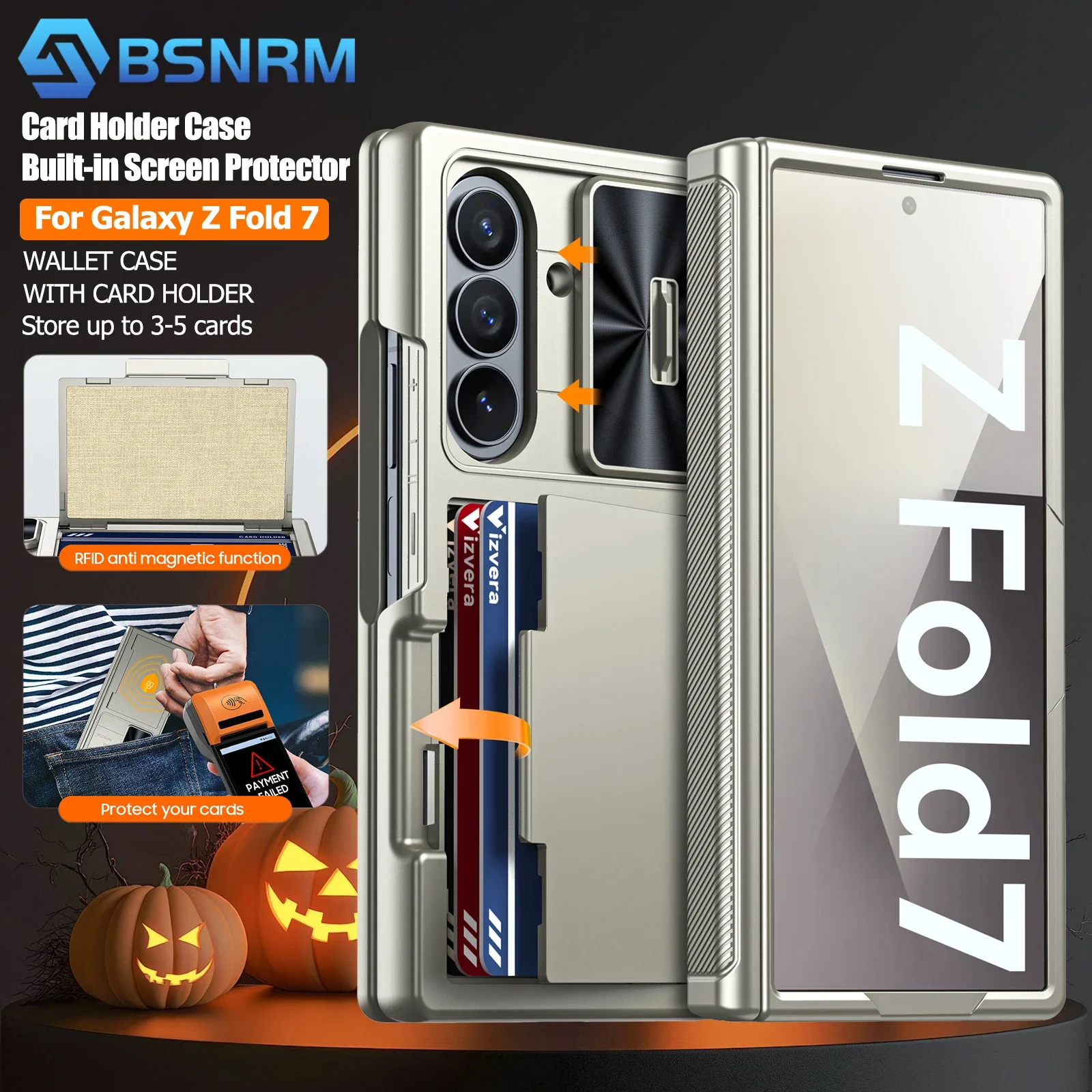 Подарки на Хэллоуин, с держателем для карт, защитой HD, защита шарниров, чехол для камеры с раздвижным механизмом, прочный чехол для Galaxy Z Fold 7-титан
Подарки на Хэллоуин, с держателем для карт, защитой HD, защита шарниров, чехол для камеры с раздвижным механизмом, прочный чехол для Galaxy Z Fold 7-титан