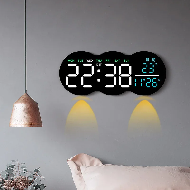 Digital Wall Clock with Remote Control Auto Ambient Light Sensor Temperature Week Display Dual Alarm Clock LED Disply Clocks
Digital Wall Clock with Remote Control Auto Ambient Light Sensor Temperature Week Display Dual Alarm Clock LED Disply Clocks