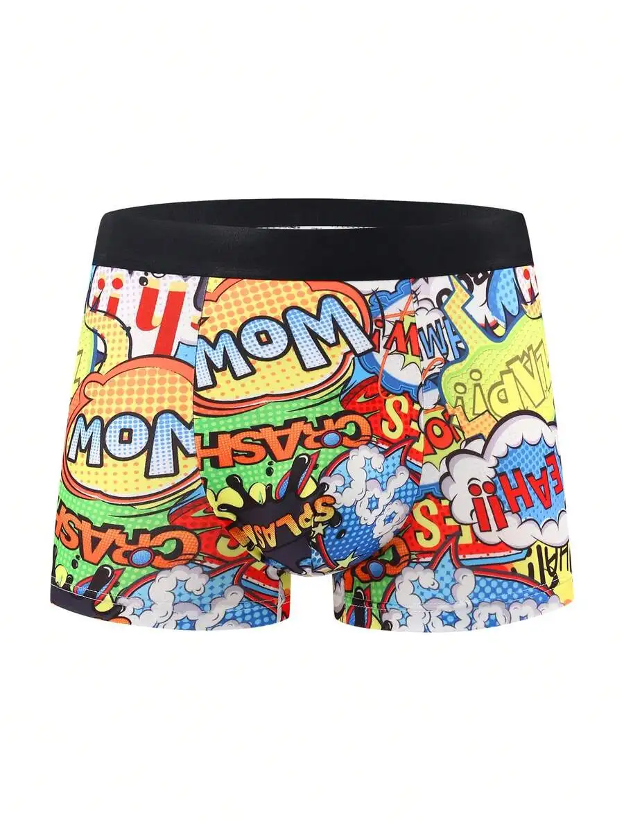 Mens Printed Boxer Shorts Comic Style High Elastic Mid-Waist Underwear
Mens Printed Boxer Shorts Comic Style High Elastic Mid-Waist Underwear