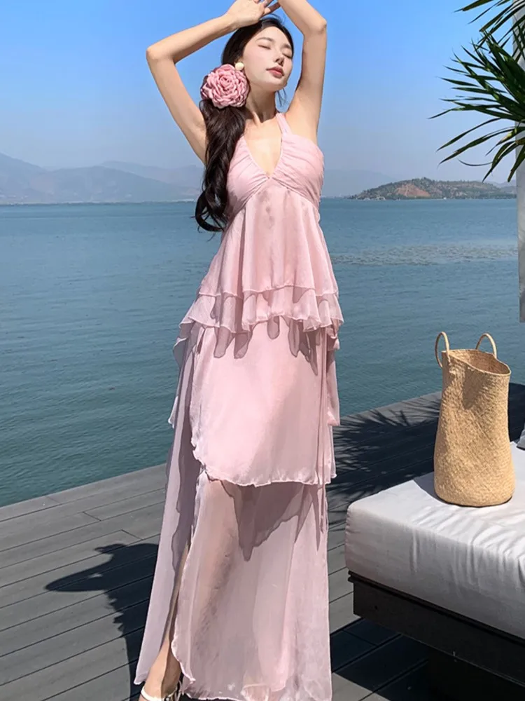 Sweet Irregular Ruffled Skirt Suits Elegant V-Neck Halter Top + Casual Skirt Womens Two Pieces Set Female Clothing New Outfits
Sweet Irregular Ruffled Skirt Suits Elegant V-Neck Halter Top + Casual Skirt Womens Two Pieces Set Female Clothing New Outfits