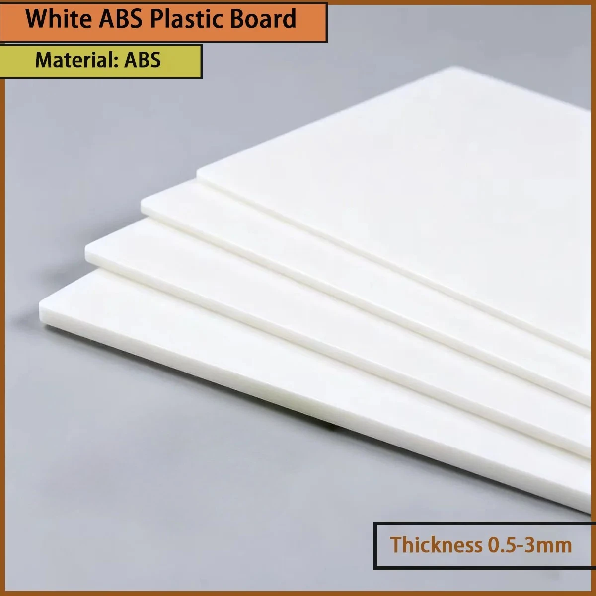 White ABS plastic board with a thickness of 0.5-3mm is used for model making, prototype processing, decorative accessories, etc
White ABS plastic board with a thickness of 0.5-3mm is used for model making, prototype processing, decorative accessories, etc