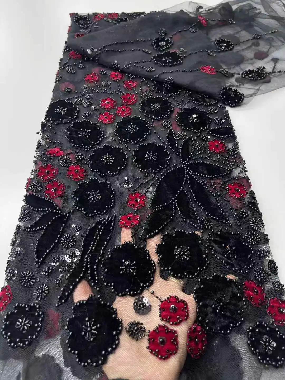 African Beaded Lace Fabric, French Bridal Sequins Lace Fabric, Nigerian Tulle, Couture Material ZX
African Beaded Lace Fabric, French Bridal Sequins Lace Fabric, Nigerian Tulle, Couture Material ZX
