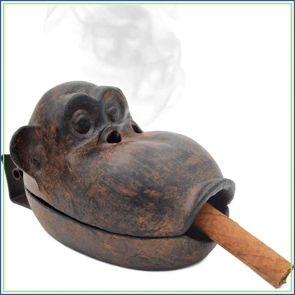 Outdoor Ashtray with Lid, Cast Iron Monkey Cigar Ashtrays for Patio Indoor Home Decor, Best Gift for Father's Day (Larger Size)
Outdoor Ashtray with Lid, Cast Iron Monkey Cigar Ashtrays for Patio Indoor Home Decor, Best Gift for Father's Day (Larger Size)
