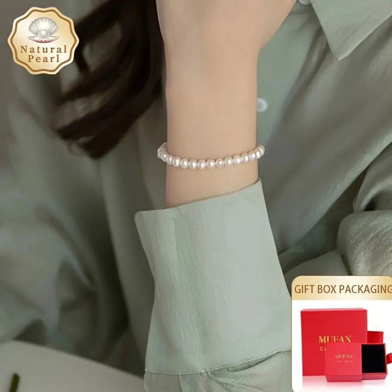 Mufan Jewelry Pearl Bracelet for Ladies Fashionable 6mm Natural Freshwater Pearls Shiny Hand Chain Minimalist Design Gift Box
Mufan Jewelry Pearl Bracelet for Ladies Fashionable 6mm Natural Freshwater Pearls Shiny Hand Chain Minimalist Design Gift Box