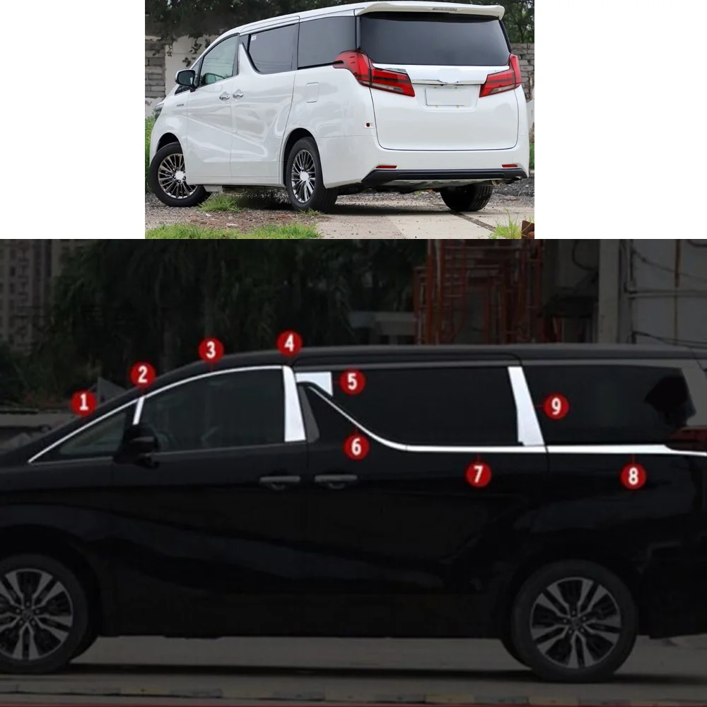 Car Sticker Garnish Pillar Window Middle Strip Trim Frame Hoods Parts For Toyota Alphard Vellfire 2015 2016 2017 2018 2019 
Car Sticker Garnish Pillar Window Middle Strip Trim Frame Hoods Parts For Toyota Alphard Vellfire 2015 2016 2017 2018 2019