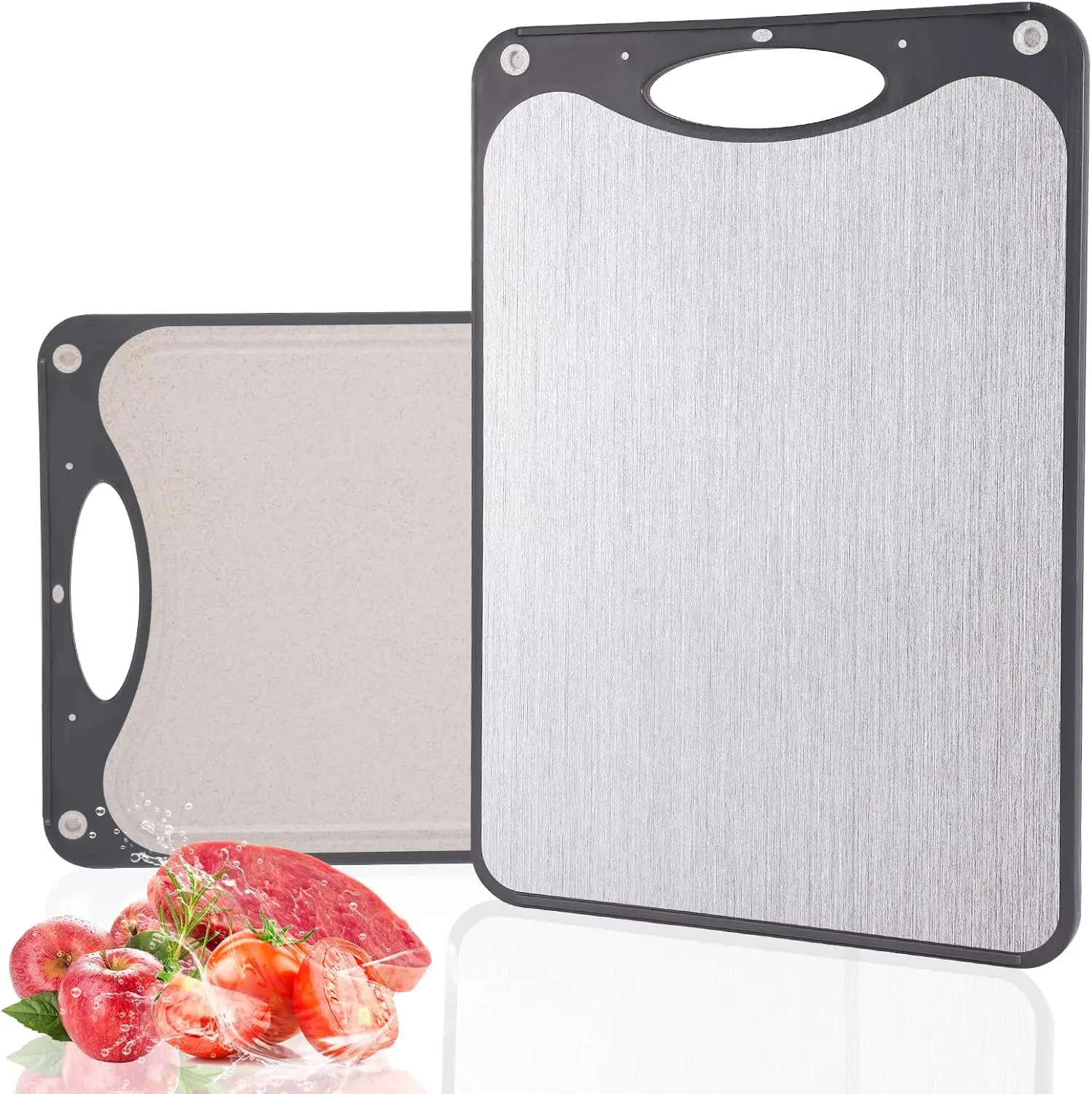 Titanium Cutting Board Double Sided for Kitchen, Large 15x10 in, Easy Clean with Wheat Straw PP
Titanium Cutting Board Double Sided for Kitchen, Large 15x10 in, Easy Clean with Wheat Straw PP