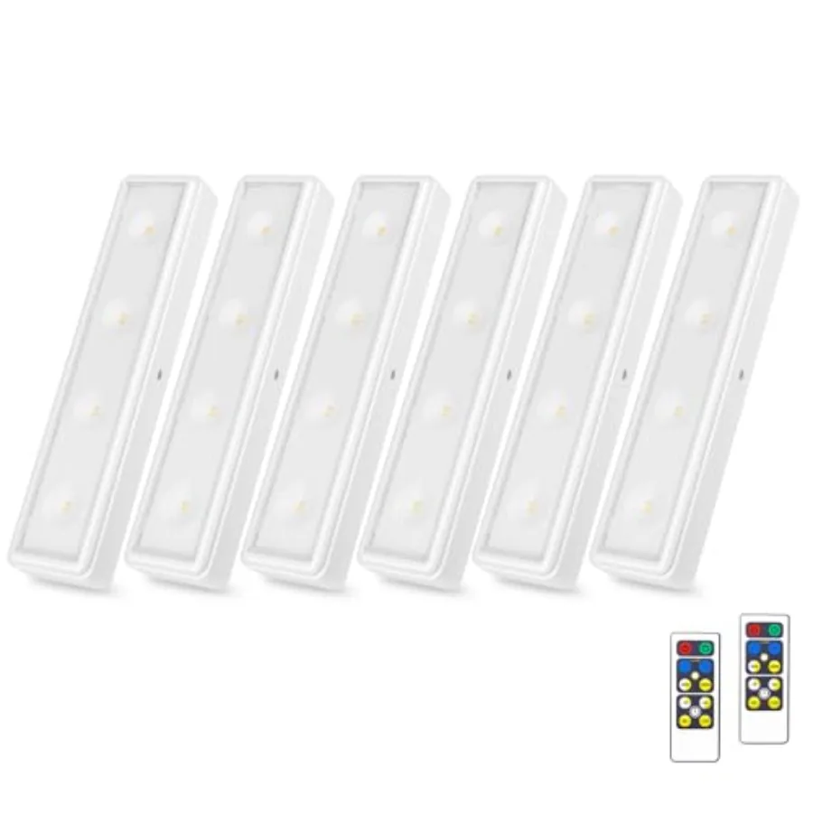 Under Cabinet Lighting Wireless, Battery Operated Lights with Remote, 3000K Warm White Dimmable Push Light, 80 Lumen Stick-On L
Under Cabinet Lighting Wireless, Battery Operated Lights with Remote, 3000K Warm White Dimmable Push Light, 80 Lumen Stick-On L